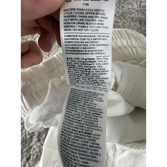 Athleta Size S Linen Athleisure Drawstring Casual Shorts White Pocket - Picture 8 of 9